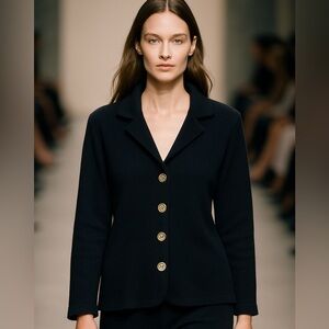 St. John black Wool Blend Sweater